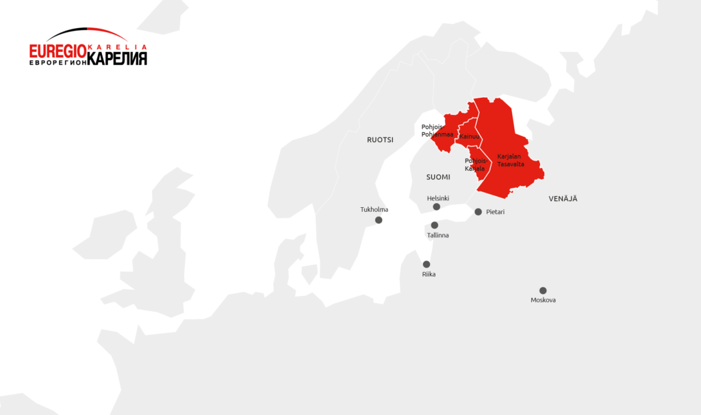 Euregio Karelia alueen kartta